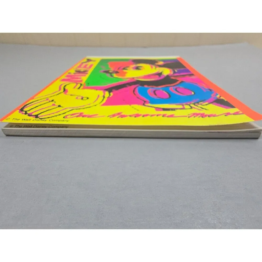 Vintage Mickey Mouse Mead Disney Electric Stationery Pad Neon Pop Art  90s